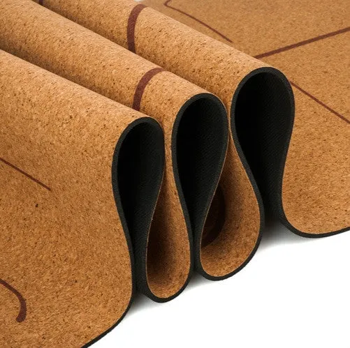 183X68cm Natural Cork TPE Yoga Mat Fitness Mats Pilates Non-slip Yoga Mats(Beige)