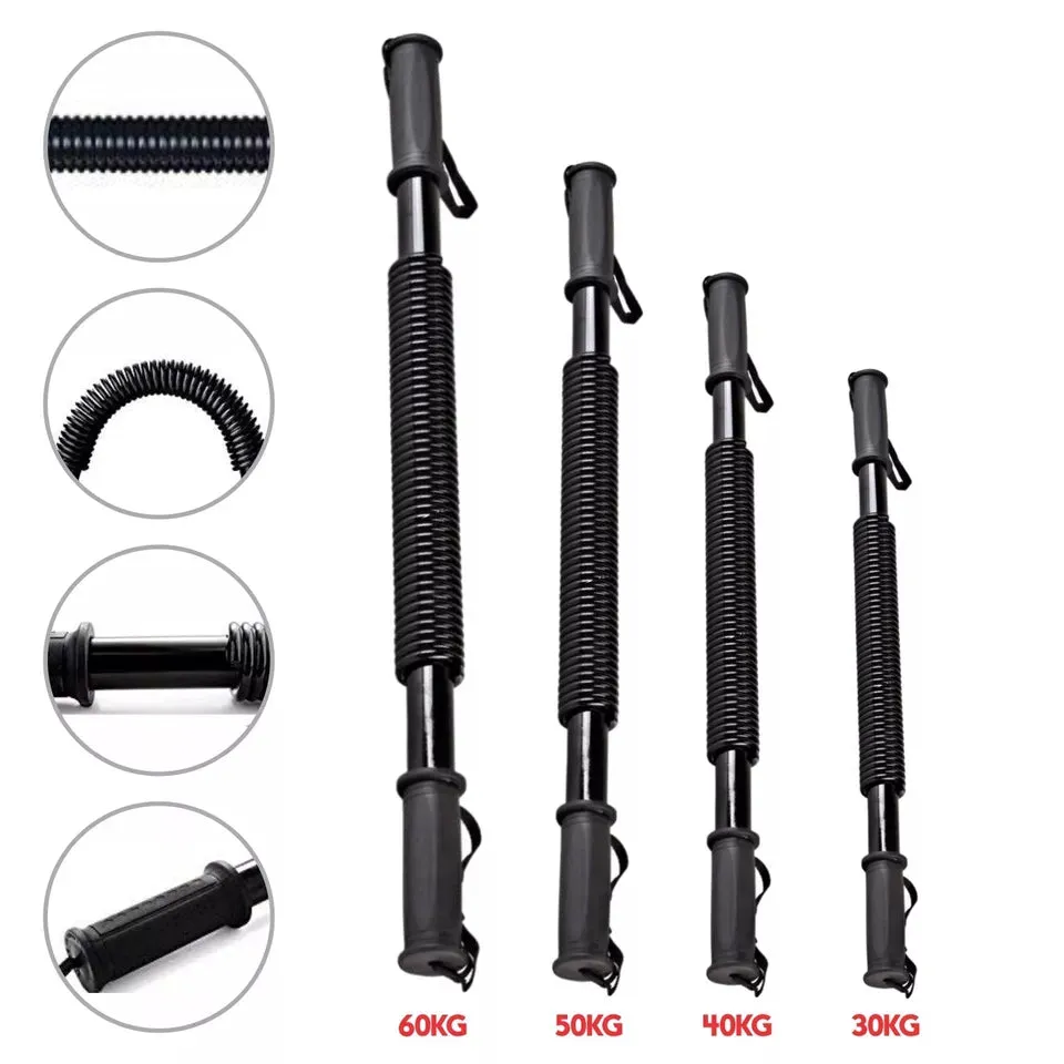 30KG 40 50 60kg Arm Power Twister Stretch Spring Bendy Bend Bar Gym Exercise