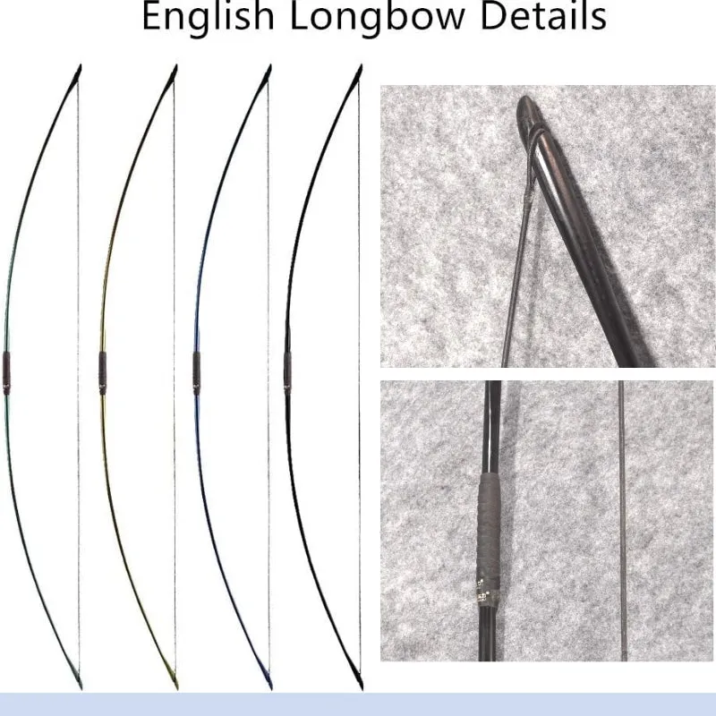 🎯67inch Traditional English Longbow Archery 25-120lbs
