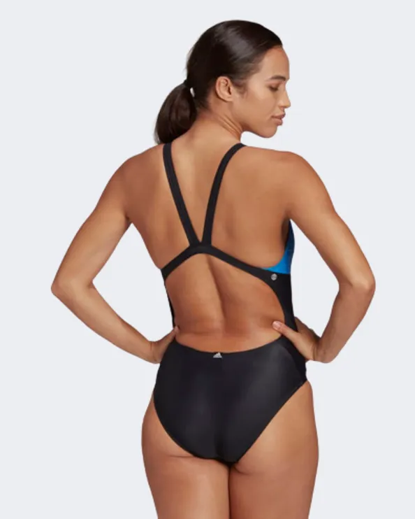 Adidas Bars Suit Women Swimming Monokini Black/Blurus