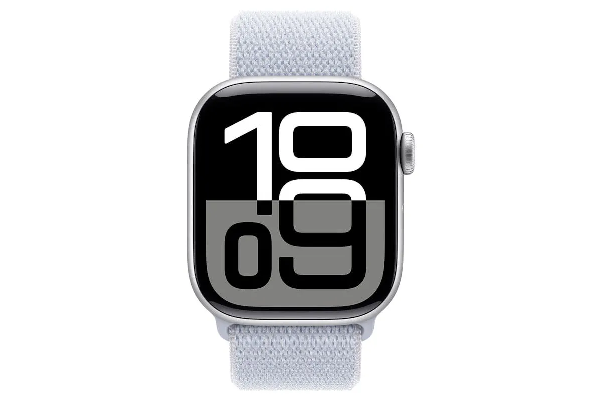 Apple Watch Series 10 GPS   Cellular | 42mm | Silver Aluminium Case with Blue Cloud Sport Loop