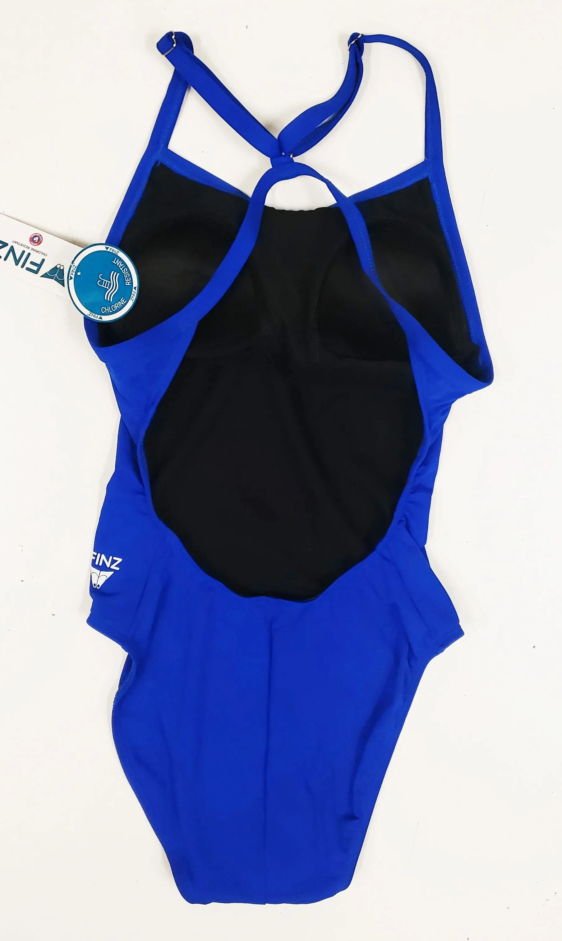 Chlorine Resistant FINZ One Piece Swimsuit Royal Blue Diamond Fit