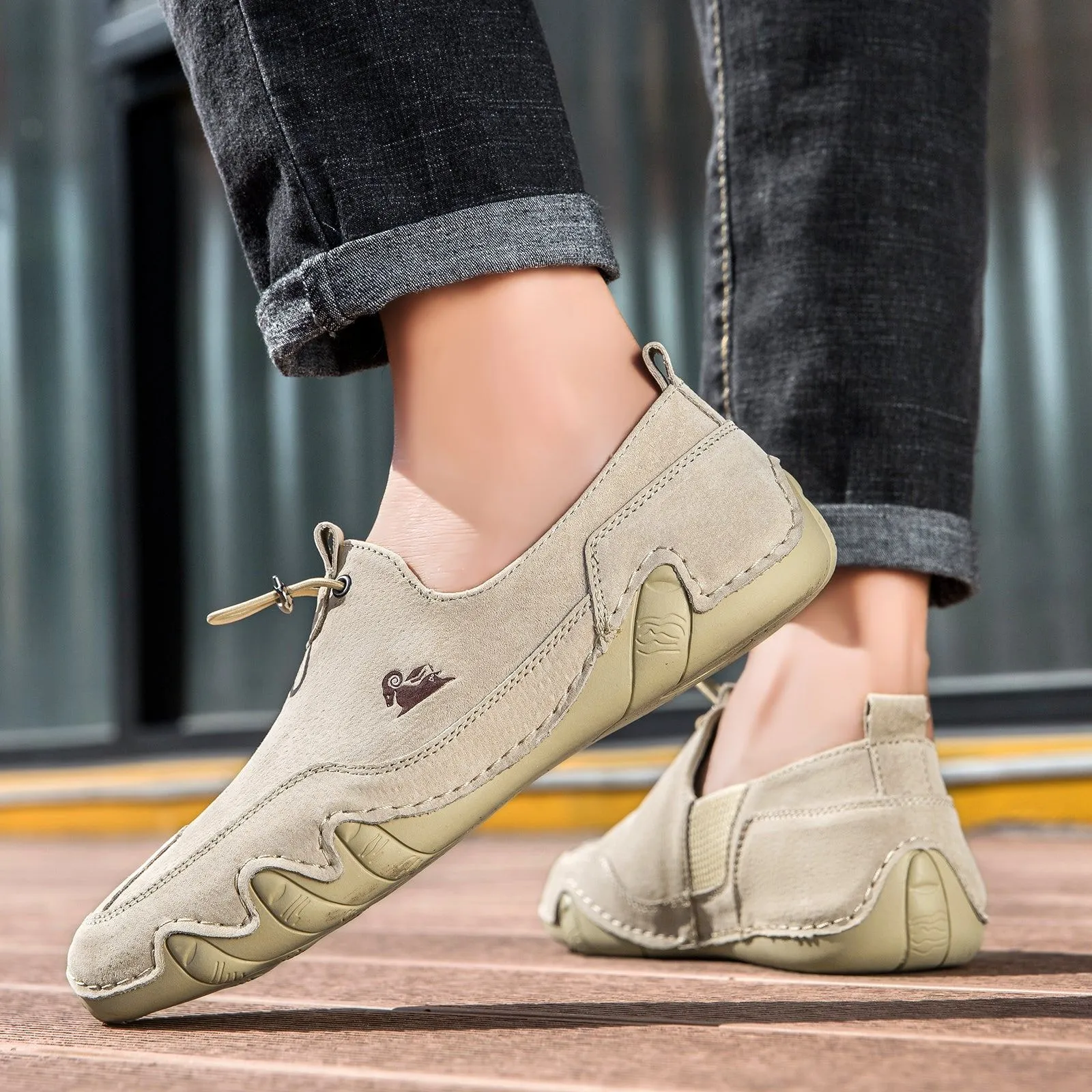 Dbeck® UrbanEase Pro: Men's Ultra-Lightweight Leather Casual Shoes For Outdoor & Cycling