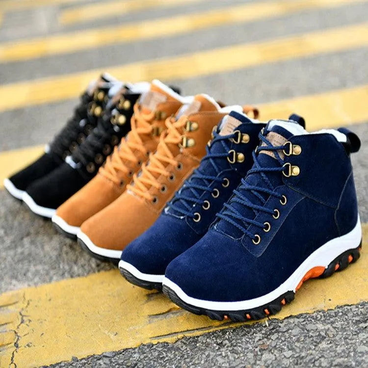 Men's Winter Fur-Lined Snow Boots - Warm, Slip-Resistant Outdoor Footwear