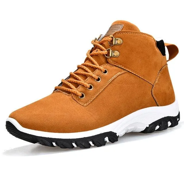 Men's Winter Fur-Lined Snow Boots - Warm, Slip-Resistant Outdoor Footwear