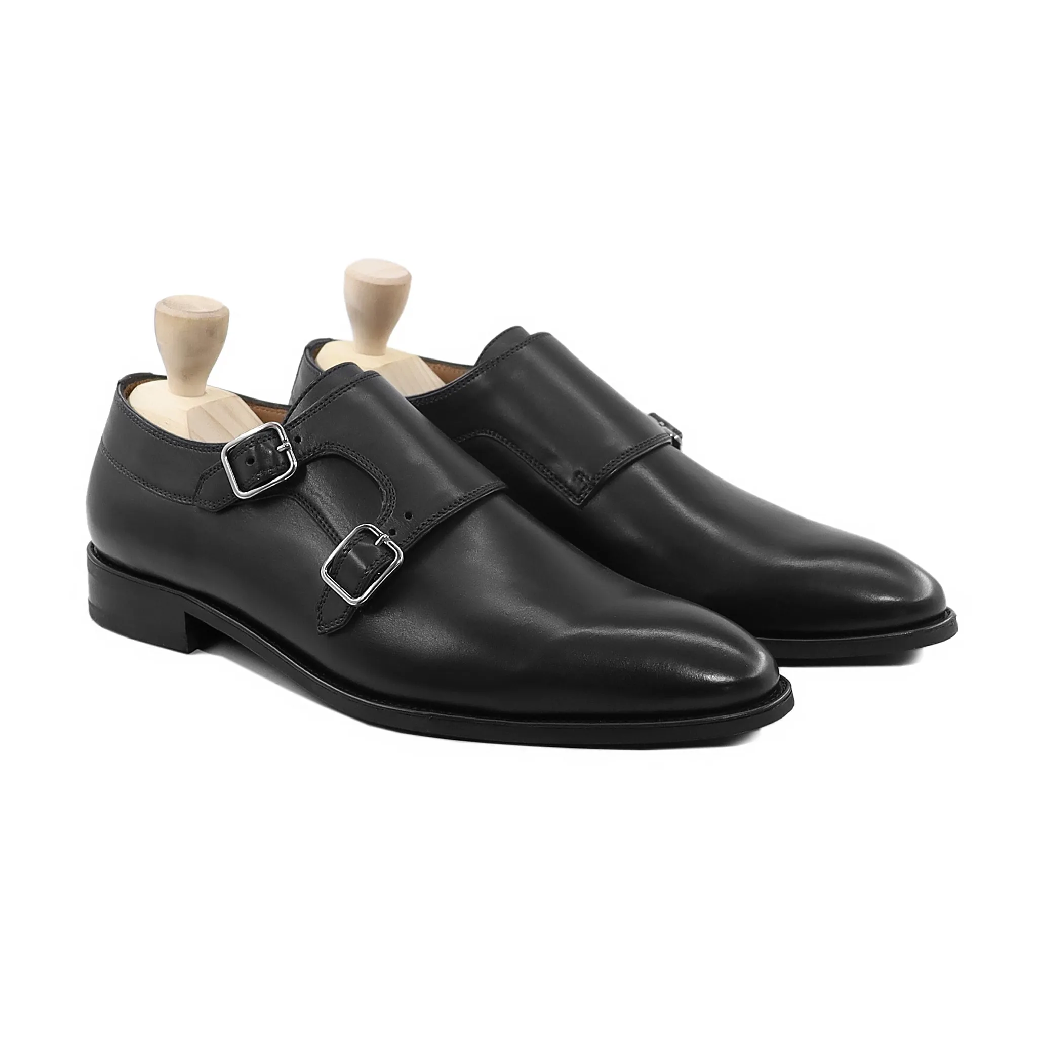 Mizu - Men's Black Calf Lealther Double Monkstrap