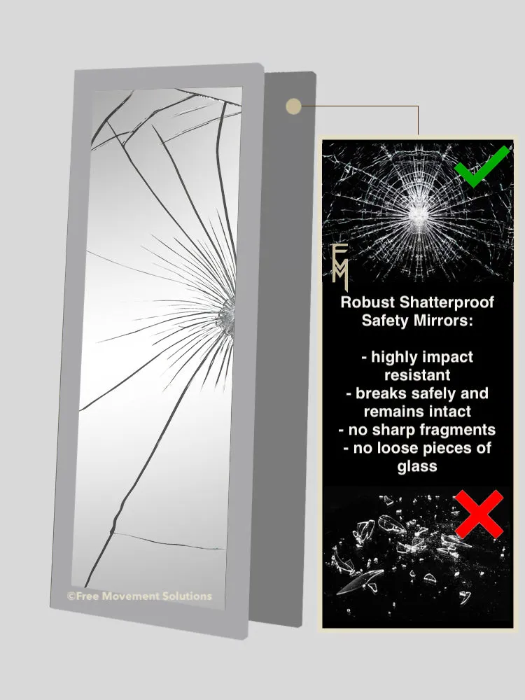 Shatterproof Framed Mirror on Wheels