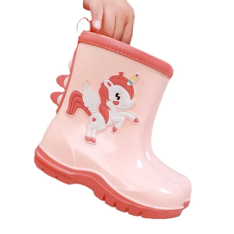 UNICORN GUM BOOTS - PEACH